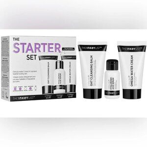 The Inkey List Skincare Starter Set Oak Cleanser Balm, Serum & Omega Water Cream